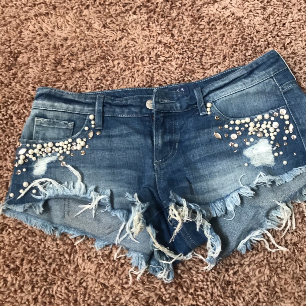 Guess jean shorts with embellishments